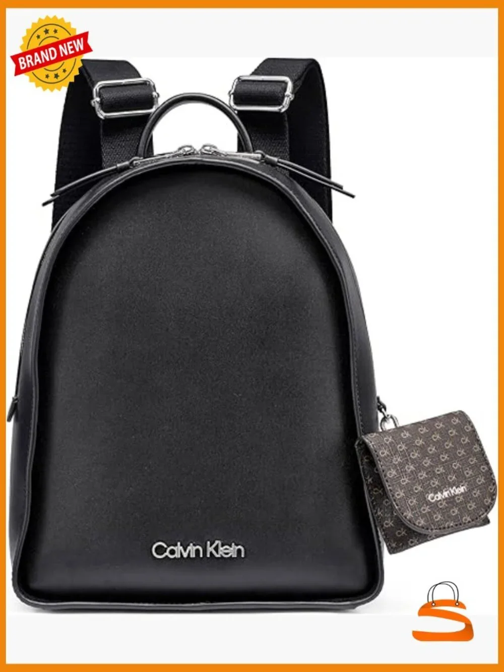 Zip Around Backpack with Vegan Leather & Multiple Pockets